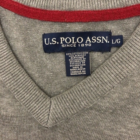 U.S.POLO ASSN. Sweater, Large, Gray - Picture 2 of 6